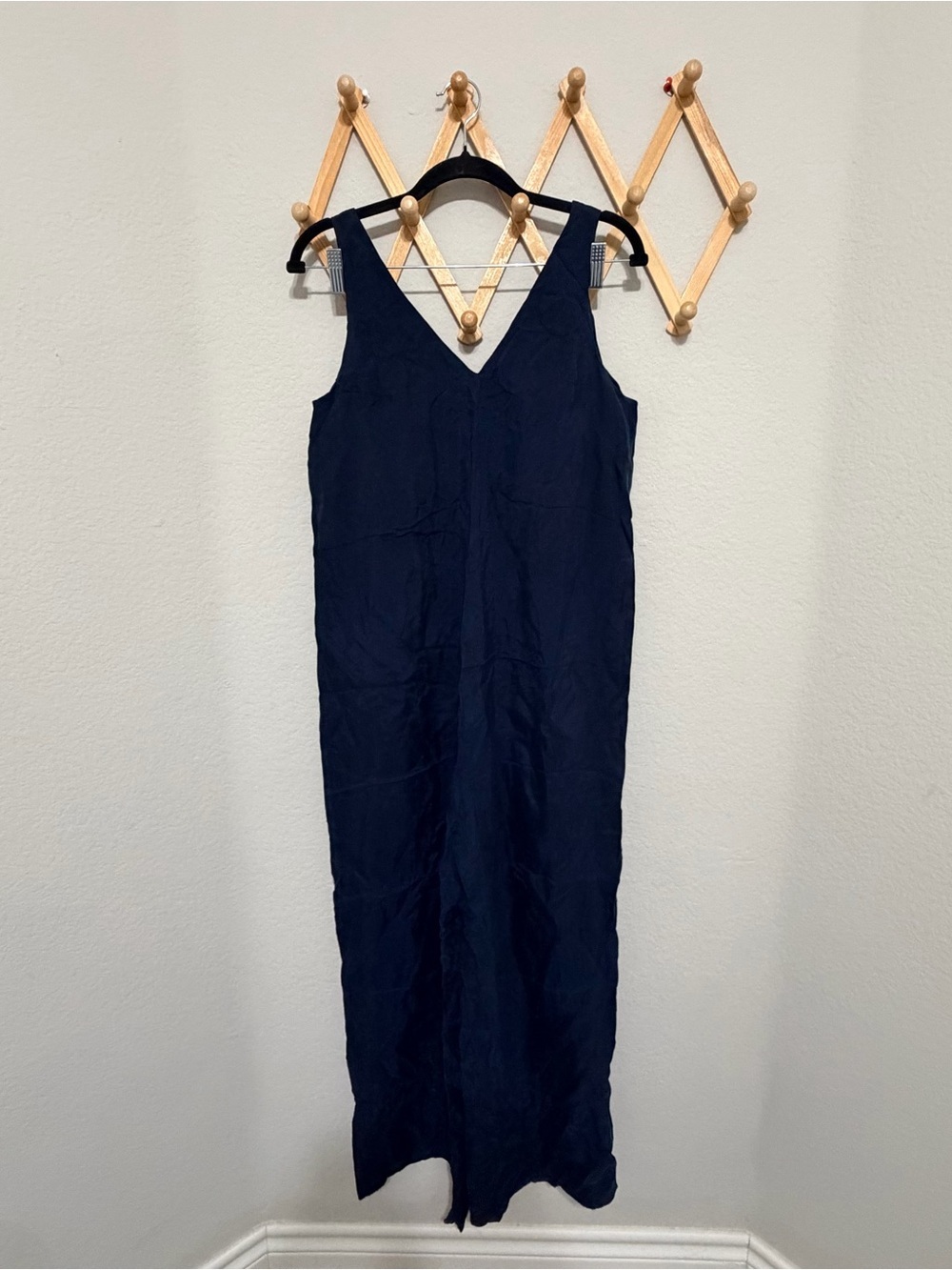 HATCH Navy Blue Cupro Sleeveless Wide Leg Jumpsuit Size 0